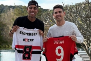 記者談海港外援古斯塔沃合影奧斯卡：這是大概率要回巴甲了