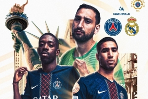 巴黎發(fā)布世俱杯對陣皇馬海報：登貝萊、阿什拉夫、多納魯馬出鏡