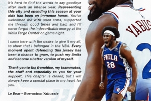分手還是要體面！亞布塞萊：費城永遠在我心中