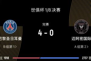 咪一鴆樣??巴黎打邁阿密?chē)?guó)際是4-0，打皇馬也是4-0