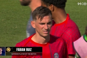 梅開(kāi)二度！法比安-魯伊斯當(dāng)選巴黎4-0皇馬一役全場(chǎng)最佳球員