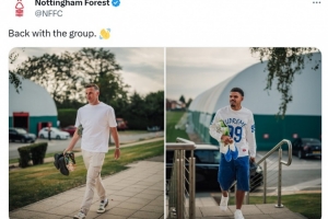 無(wú)視流言！諾丁漢森林官方發(fā)布吉布斯-懷特回歸訓(xùn)練照片