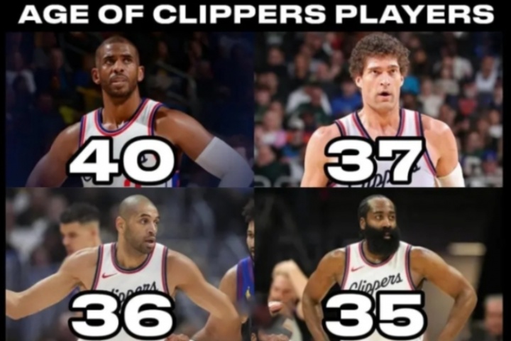 豪華老頭樂(lè)??快船11人輪換平均32.7歲??只有3人不到30歲