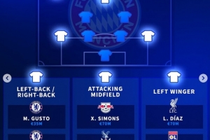 德轉(zhuǎn)列拜仁待補強位置：左邊鋒&邊后衛(wèi)&前腰 迪亞斯&西蒙斯在列