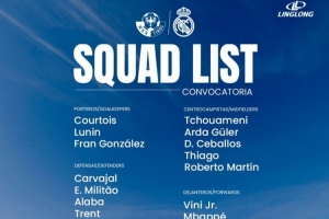 皇馬友誼賽大名單：姆巴佩、羅德里戈、維尼修斯、阿諾德在列