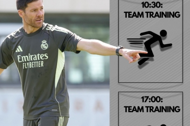 上強度！皇馬官方：阿隆索今天組織10點30和17點一天兩練