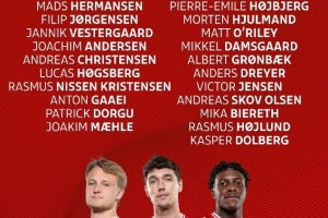 丹麥國家隊大名單：小舒梅切爾領銜，霍伊倫、多古、尤爾曼德入選