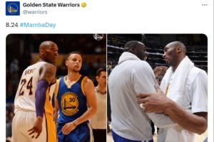 勇士官推曬庫(kù)里追夢(mèng)與科比合照紀(jì)念曼巴日：8.24