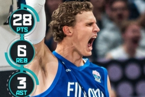 主場開門紅！馬爾卡寧15中7砍28分6板 當(dāng)選芬蘭vs瑞典最佳球員