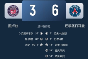 法甲同一天出現(xiàn)兩場(chǎng)進(jìn)球8+比賽，近50年第二次