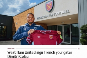 官方：西漢姆簽下巴黎FC19歲后衛(wèi)科勞，球員將在U21效力