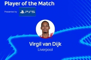 1進(jìn)球6解圍，范戴克當(dāng)選利物浦5-1客勝法蘭克福全場最佳球員