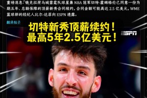 值不???Shams：雷霆頂薪續(xù)約切特！最高5年2.5億美元