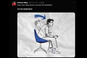 海外球迷用梗圖打趣??每一次楊瀚森觸球時，我的樣子：