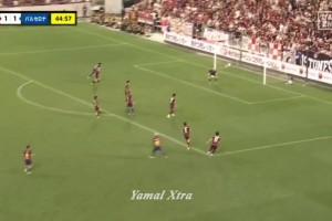 亞馬爾這外腳背傳球。。！球迷：他是上半場評分最低的球員?