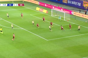 一下就過去了！加維精彩轉(zhuǎn)身過人低射破門，巴薩6-2領(lǐng)先首爾