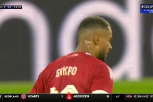 畢巴2-2再次追平！桑納迪頭球攻門，皮球打到加克波臉上彈進(jìn)球門